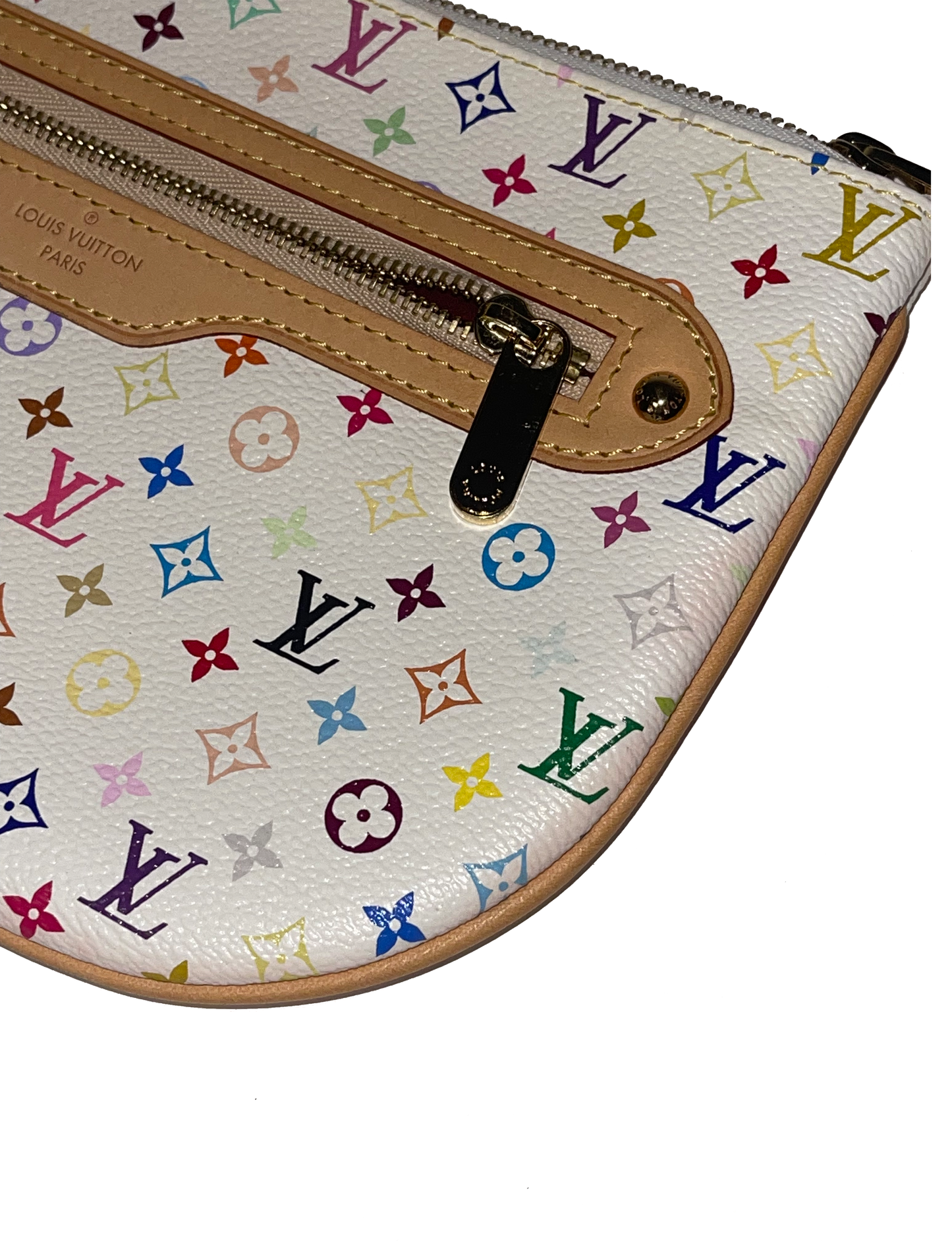 Louis Vuitton x Takashi Murakami white multicolor monogram pochette