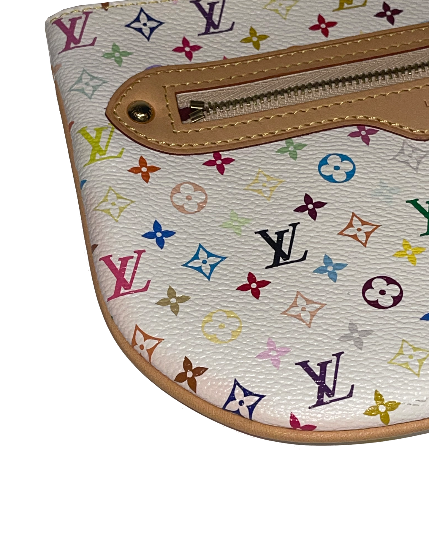 Louis Vuitton x Takashi Murakami white multicolor monogram pochette